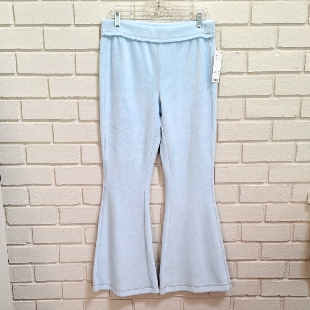 Urban Outfitters Light Blue Flared Fleece Pants. Size Large NWT